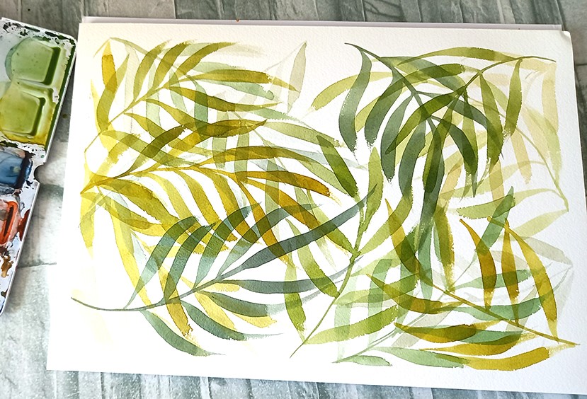 TUTO] Peindre une couronne de feuilles - Mes carnets d'aquarelle